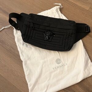 Versace nylon medusa belt bag in black